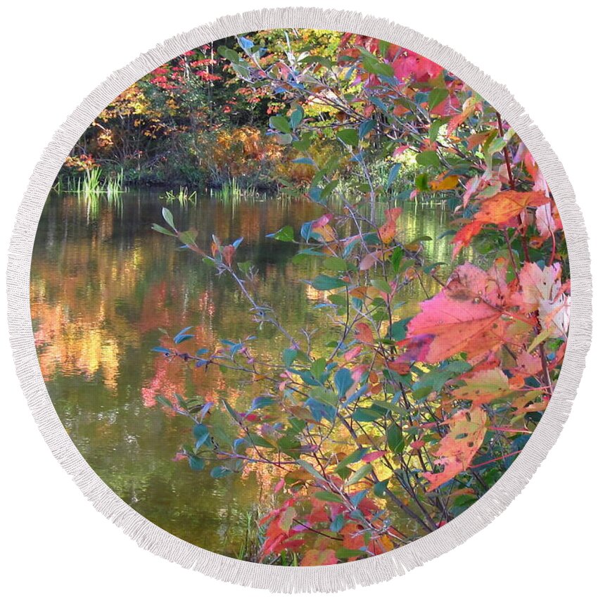 Calm Round Beach Towel featuring the photograph We See The Light And Beauty by Sybil Staples