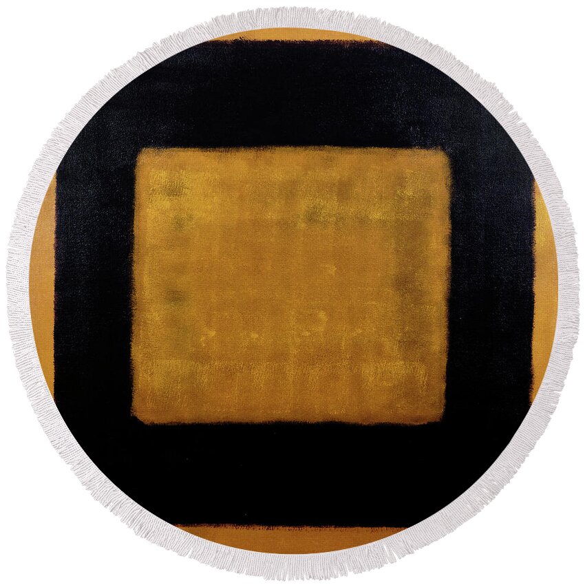 Brown Round Beach Towel featuring the painting Untitled No. 17 by Julie Niemela