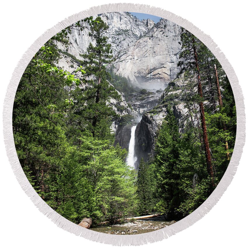 Yosemite Round Beach Towel featuring the photograph Upper Lower by Ryan Weddle