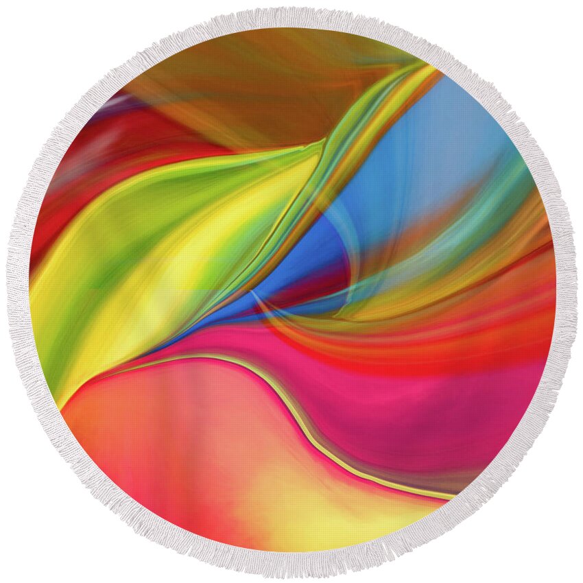 Abstract Round Beach Towel featuring the photograph Upside Down Inside Out by Patti Schulze