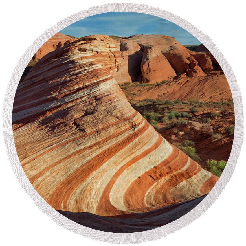 Nature Round Beach Towel featuring the photograph Valley Of Fire XIV by Ricky Barnard