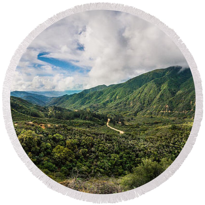 San Bernardino Round Beach Towel featuring the photograph Valley of Promise by Bill Pevlor