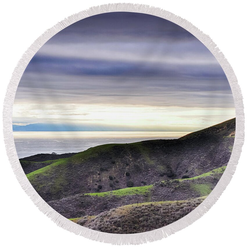 California Round Beach Towel featuring the photograph Ventura Two Sisters by Kyle Hanson