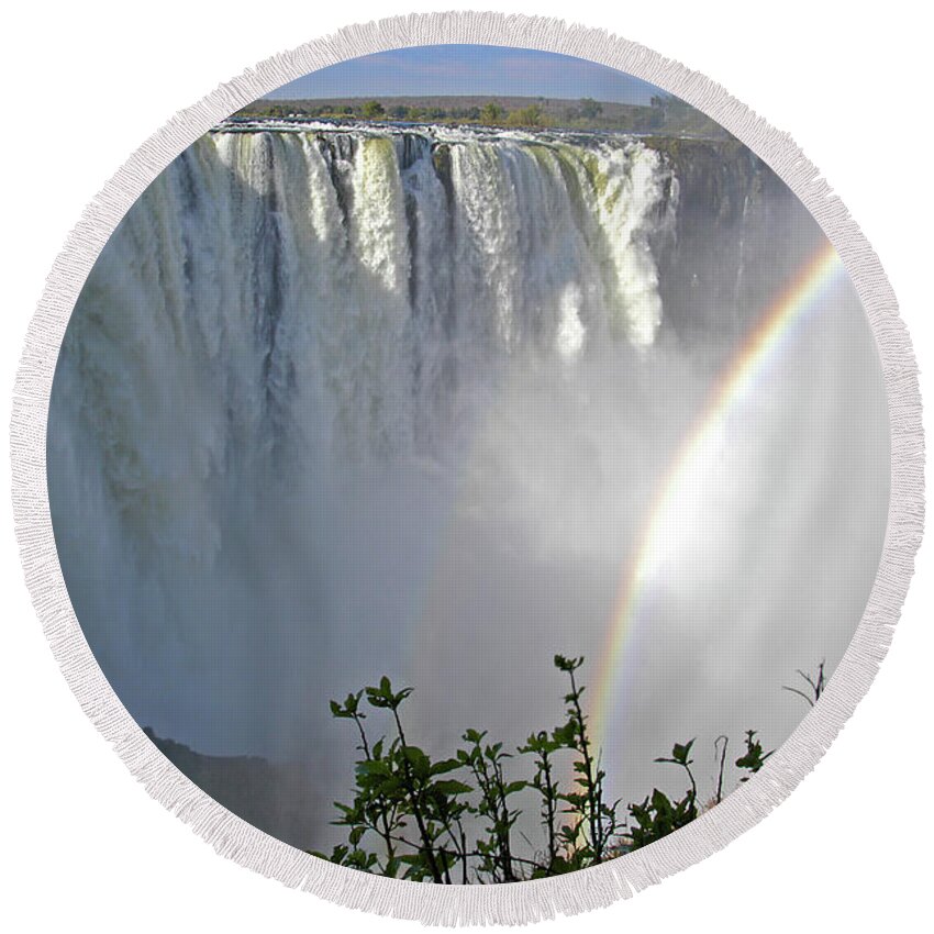 Victoria Round Beach Towel featuring the photograph Victoria Falls by Ted Keller