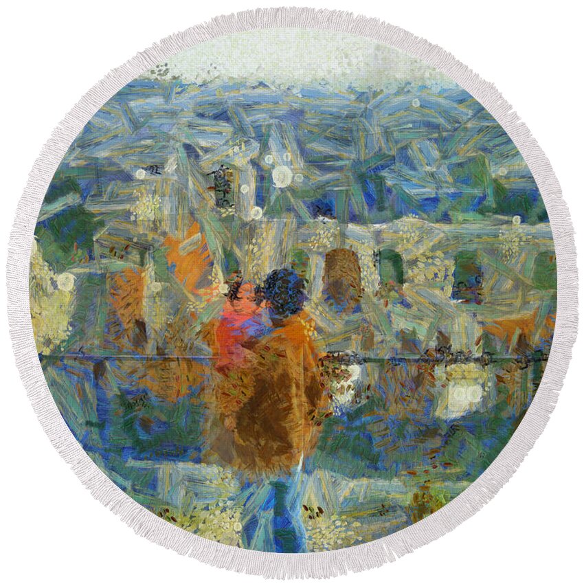 Heritage Site Round Beach Towel featuring the photograph Viewing a heritage site by Ashish Agarwal