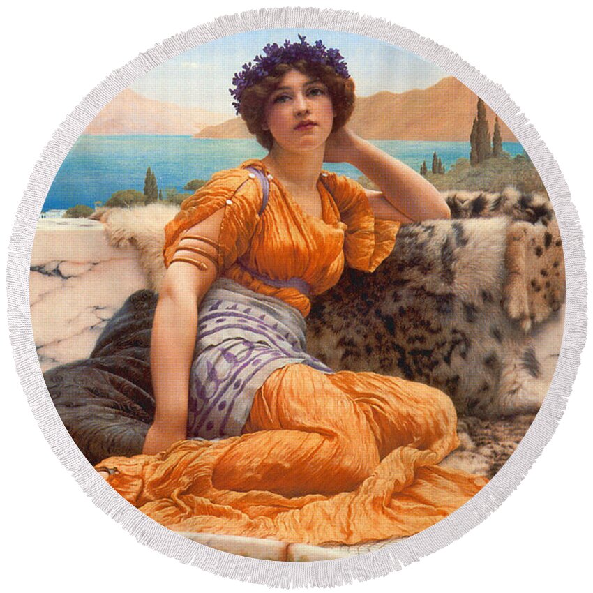 Violet 1902 Round Beach Towel featuring the photograph Violet 1902 by Padre Art