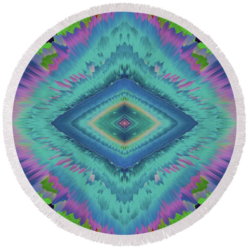 Abstract Round Beach Towel featuring the photograph Exponential Flare 2 by Colleen Taylor