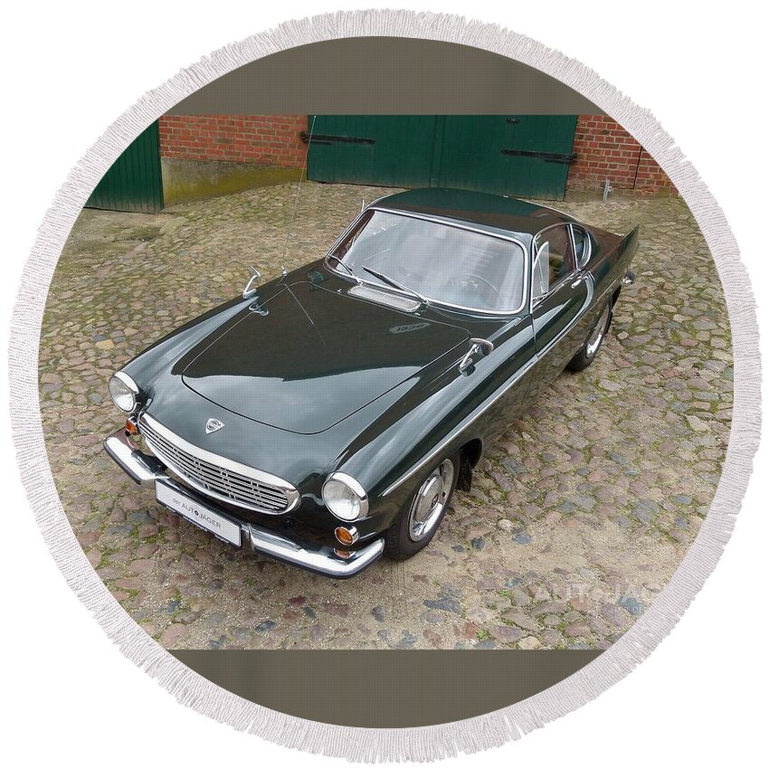 Volvo 1800s Round Beach Towel featuring the photograph Volvo 1800S by Jackie Russo