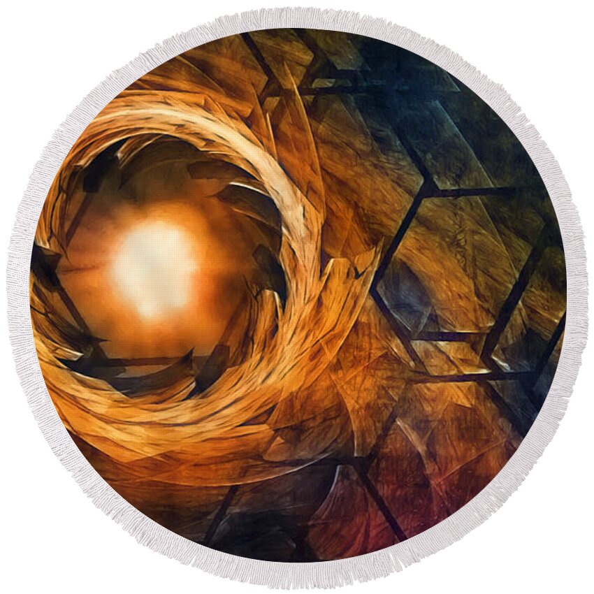 Fire Round Beach Towel featuring the photograph Vortex of Fire by Scott Norris