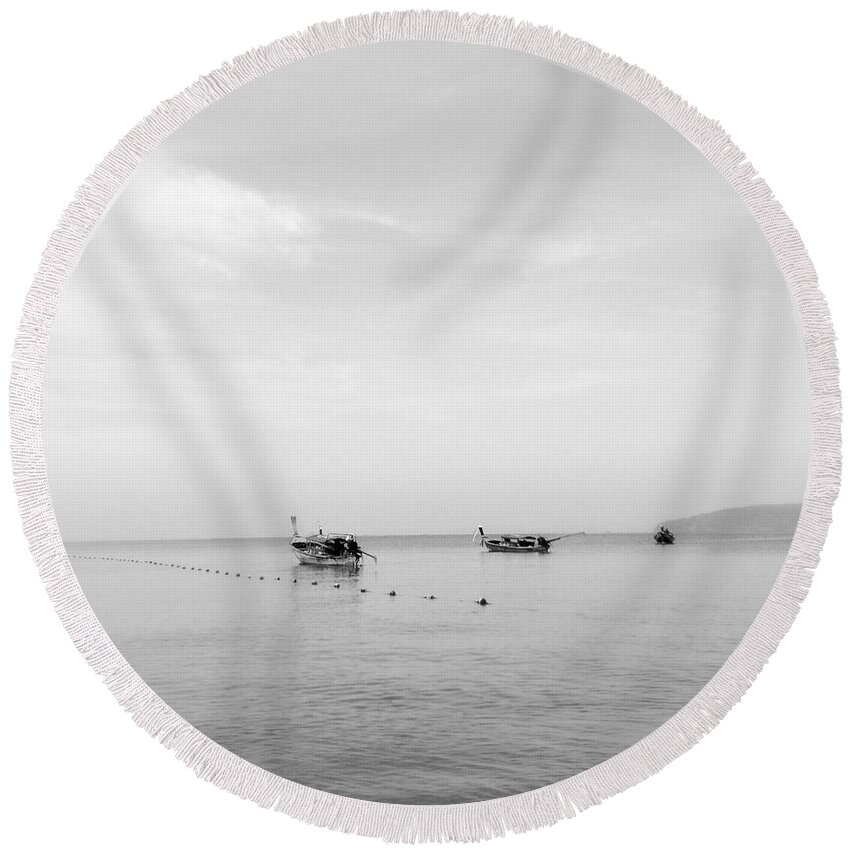 Photography Round Beach Towel featuring the photograph Voyage by Ivy Ho