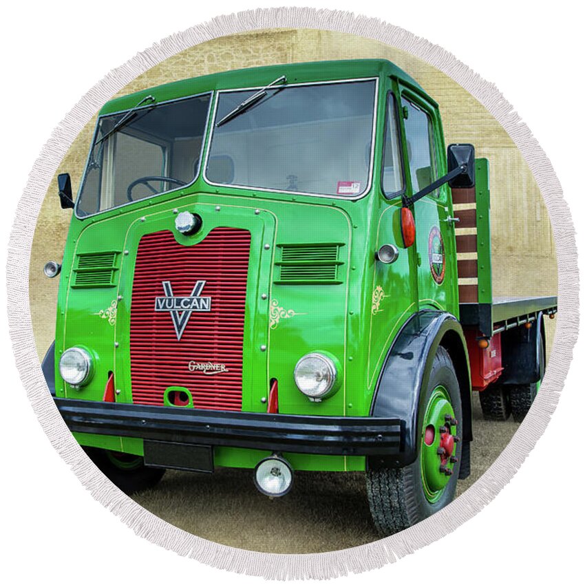 Truck Round Beach Towel featuring the photograph Vulcan by Keith Hawley