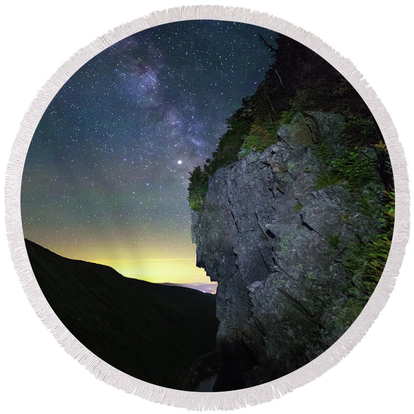 Watcher Round Beach Towel featuring the photograph Watcher Milky Way by White Mountain Images