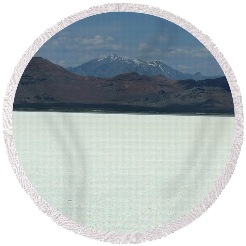 Nature Round Beach Towel featuring the photograph Water Above Salt Below by Vincent Green