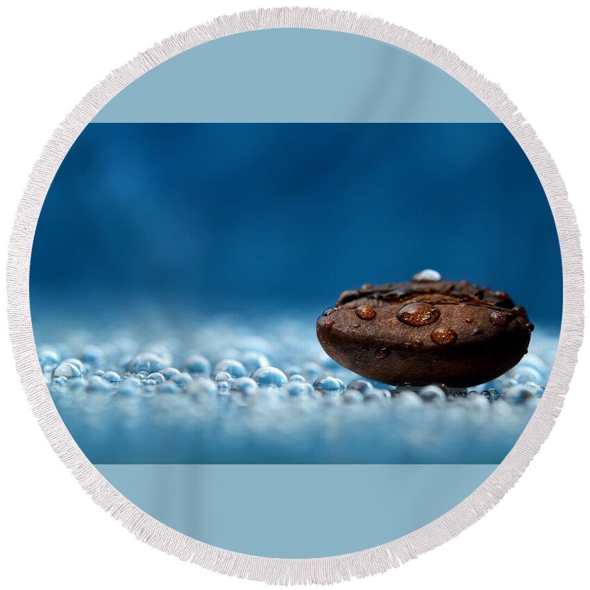 Water Drop Round Beach Towel featuring the photograph Water Drop by Mariel Mcmeeking