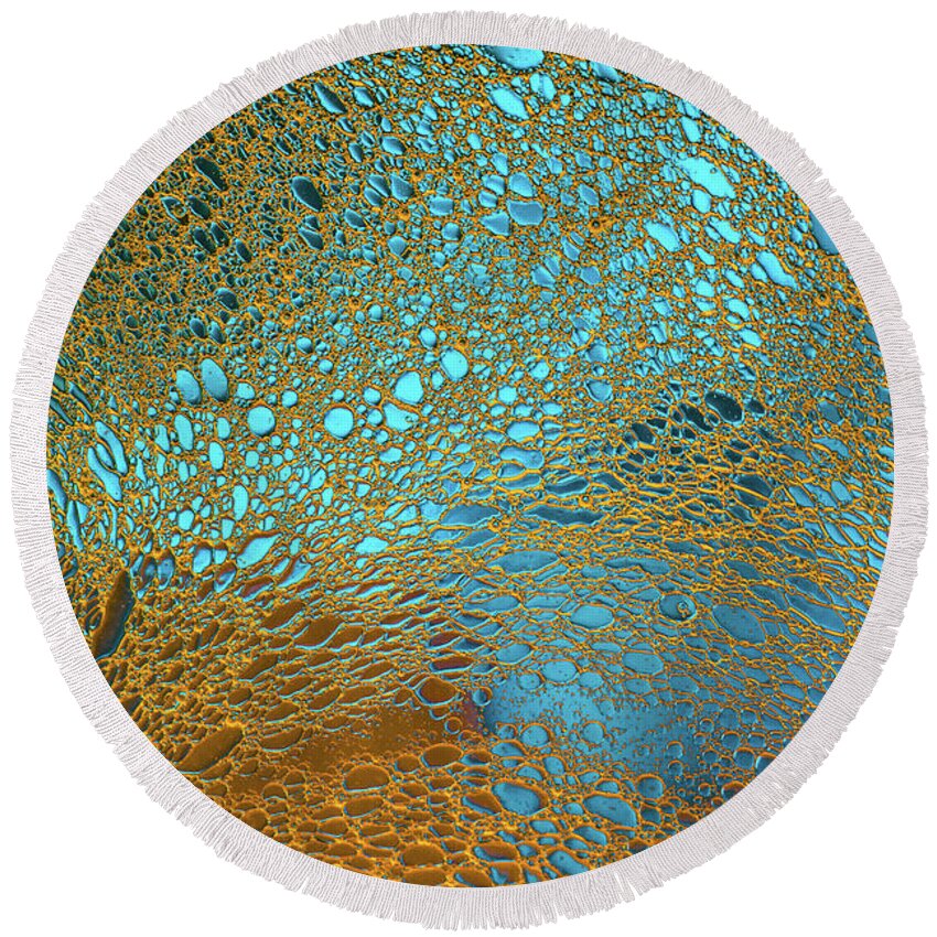 Oil Round Beach Towel featuring the photograph Water Reef Abstract by Bruce Pritchett