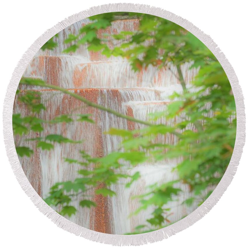 Portland Oregon Round Beach Towel featuring the photograph Waterfall, Portland by Merle Grenz