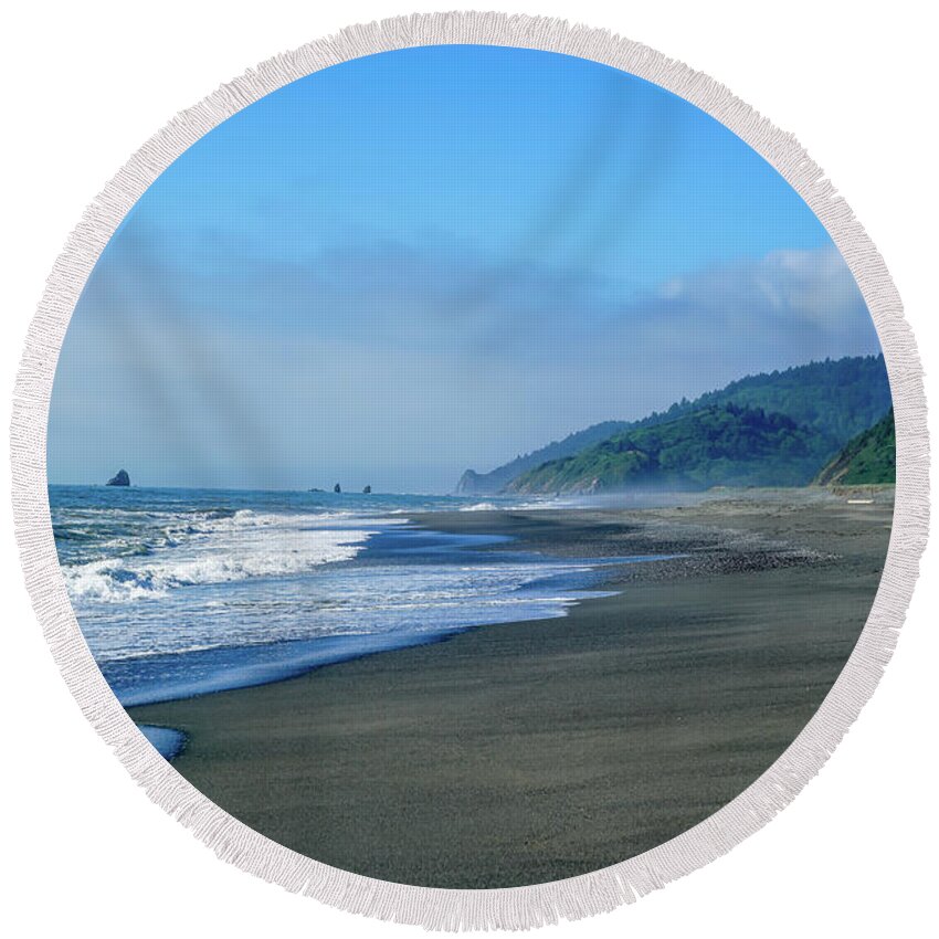 Beach Round Beach Towel featuring the photograph Water's Edge by Ric Schafer