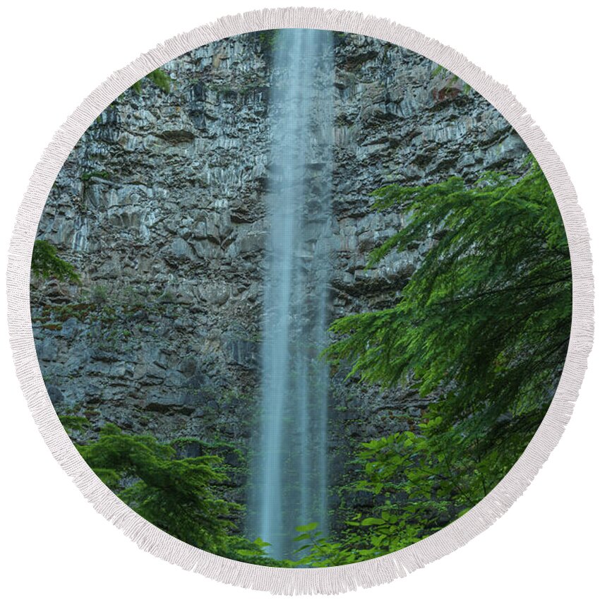 Water Round Beach Towel featuring the photograph Watson Falls by Brenda Jacobs