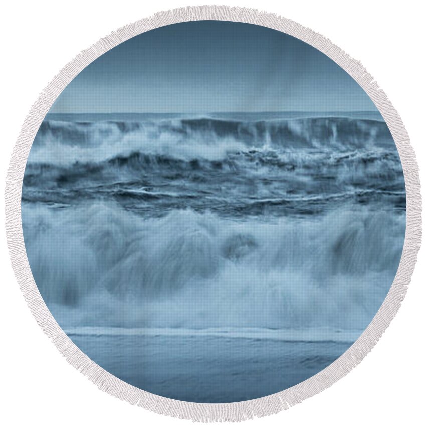 Iceland Round Beach Towel featuring the photograph Wave Pano by Patti Schulze
