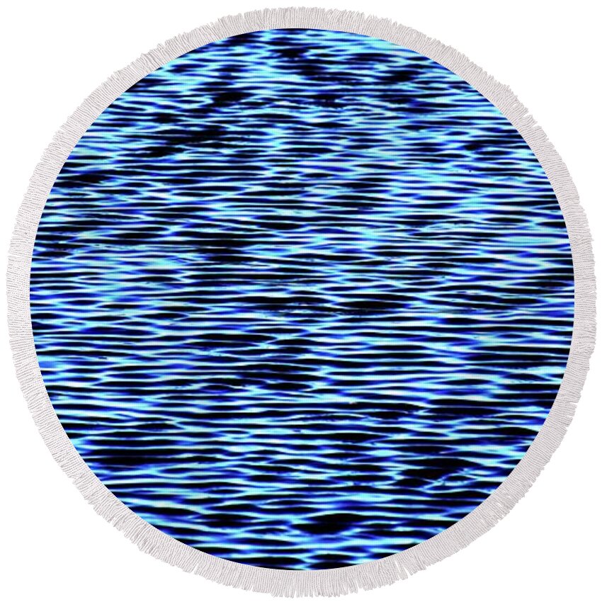 Abstract Round Beach Towel featuring the digital art Wave Patterns Four by Lyle Crump
