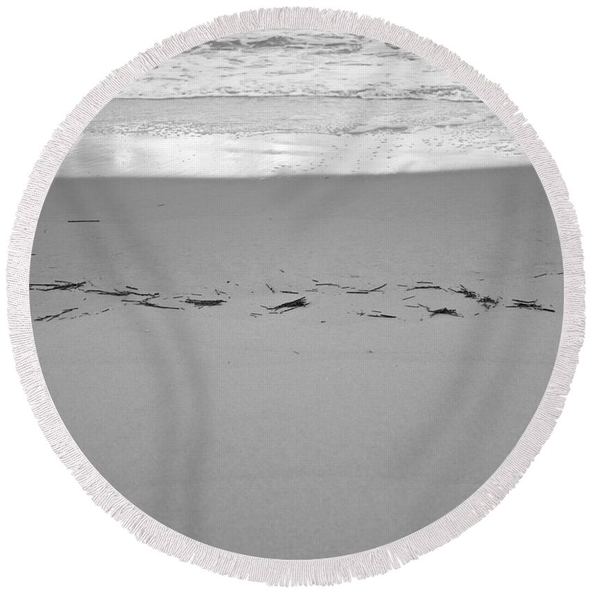 Beach Round Beach Towel featuring the photograph Wave Remarks by Lara Morrison