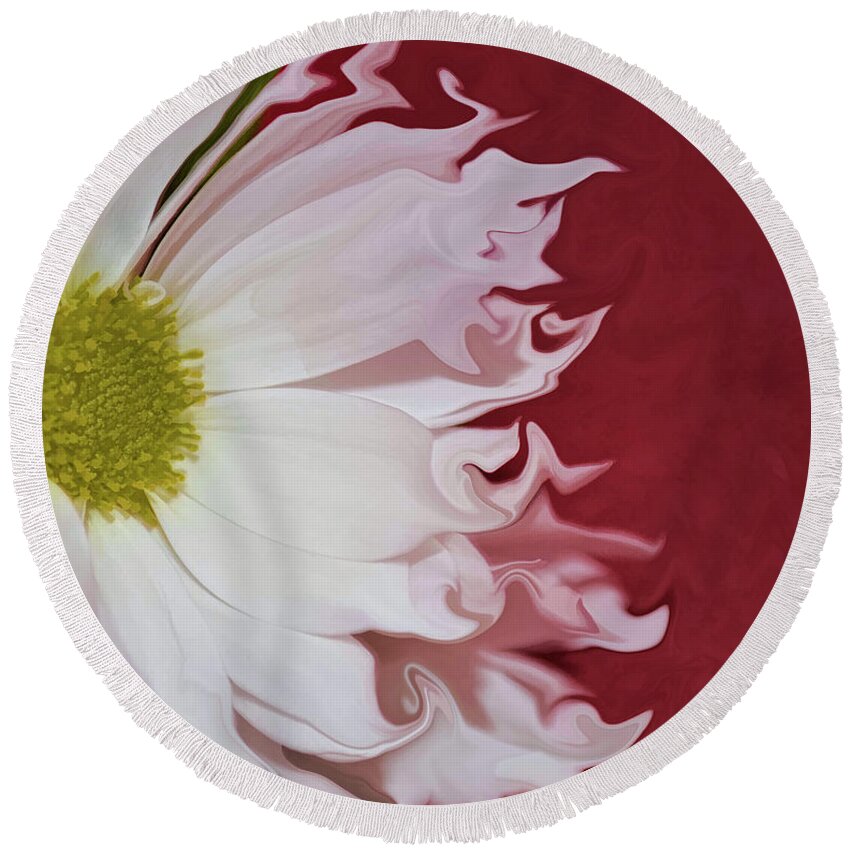 Daisy Round Beach Towel featuring the photograph Waves of White by Traci Cottingham