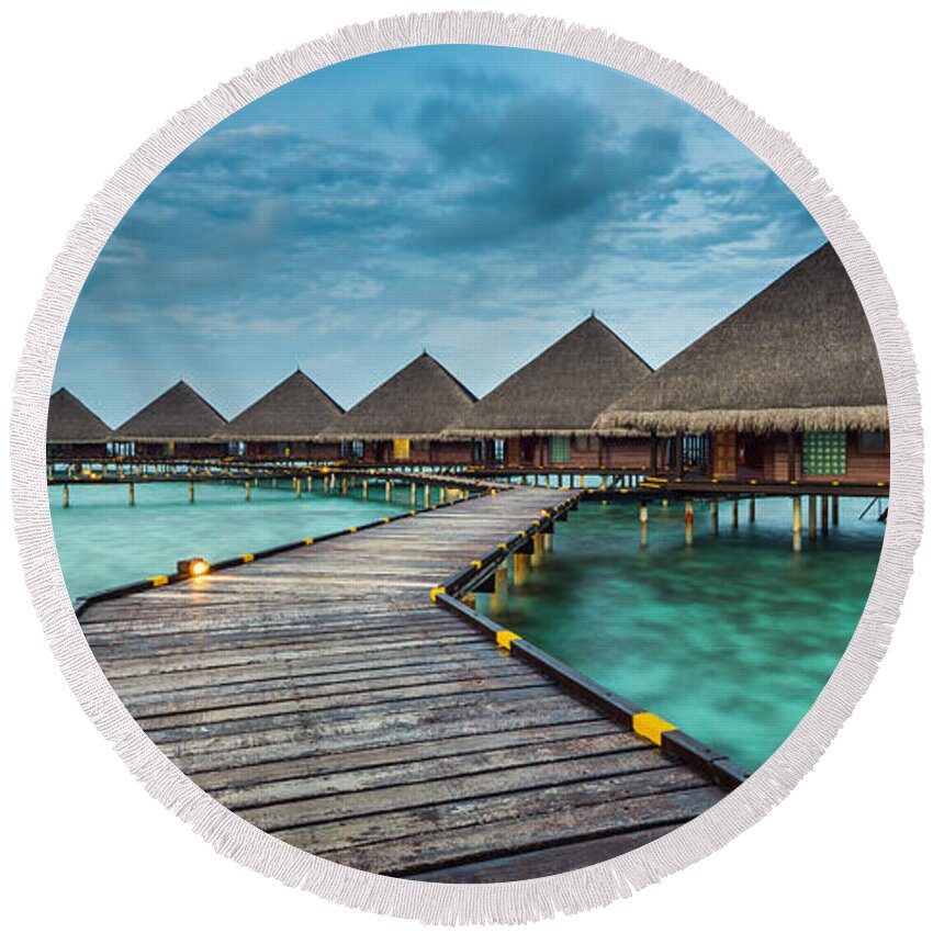 Amazing Round Beach Towel featuring the photograph Way To Luxury 2x1 by Hannes Cmarits