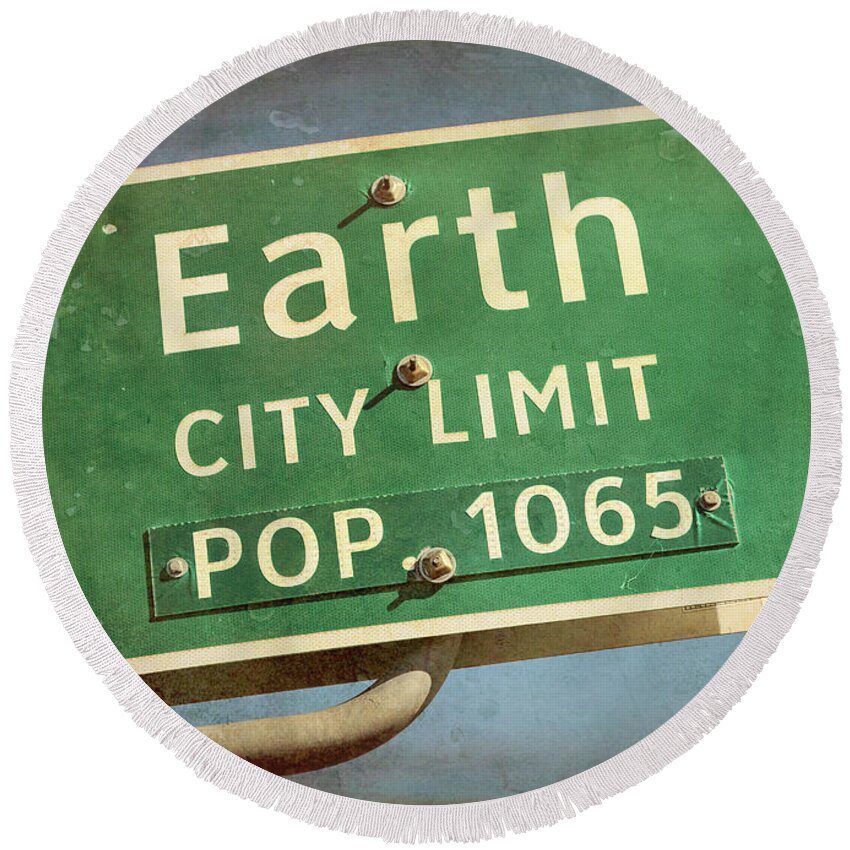 Earth Round Beach Towel featuring the photograph Welcome to Earth by Stephen Stookey