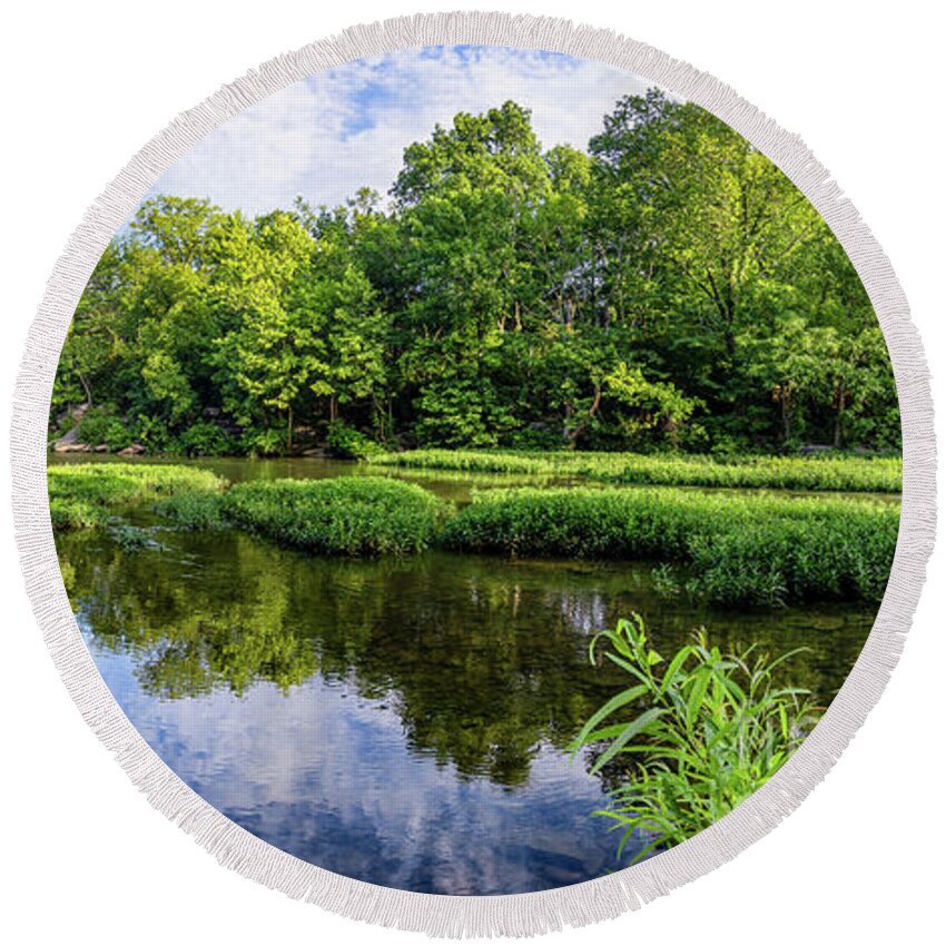 Tennessee Round Beach Towel featuring the photograph West Fork #2 by David Smith