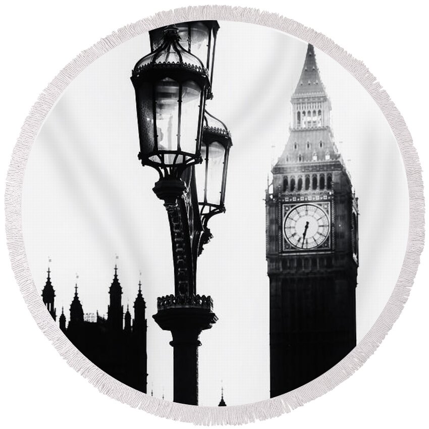 Westminster Round Beach Towel featuring the photograph Westminster - London by Joana Kruse