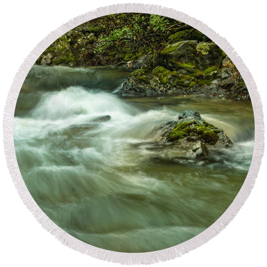 Whiskeytown National Recreation Area Round Beach Towel featuring the photograph Whiskeytown Deluge by Michele James