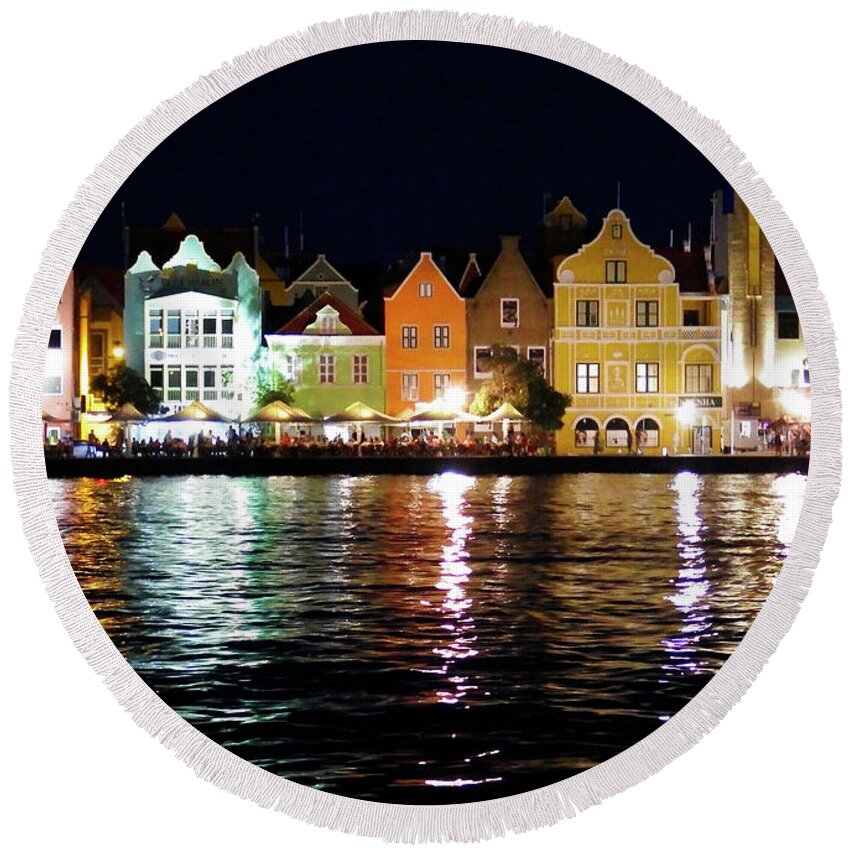 Willemstad Round Beach Towel featuring the photograph Willemstad, Island of Curacoa by Kurt Van Wagner