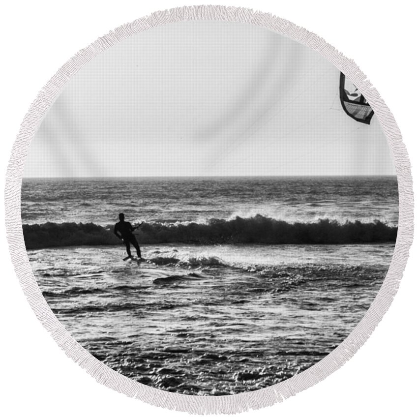  Round Beach Towel featuring the photograph Wind Power by Aleck Cartwright