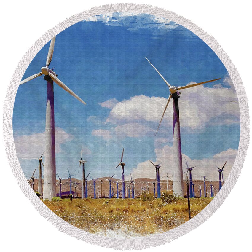 Wind Round Beach Towel featuring the photograph Wind Power by Ricky Barnard
