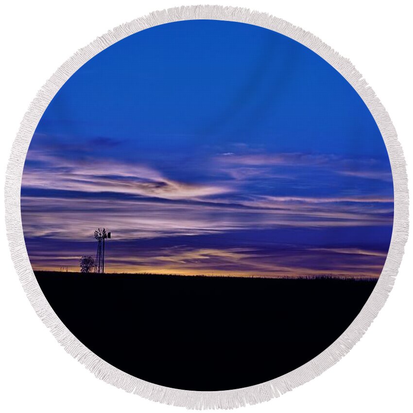 Windmill Round Beach Towel featuring the photograph Windmill by Merle Grenz