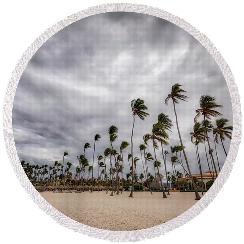 Punta Round Beach Towel featuring the photograph Windy Beach by Ross Henton