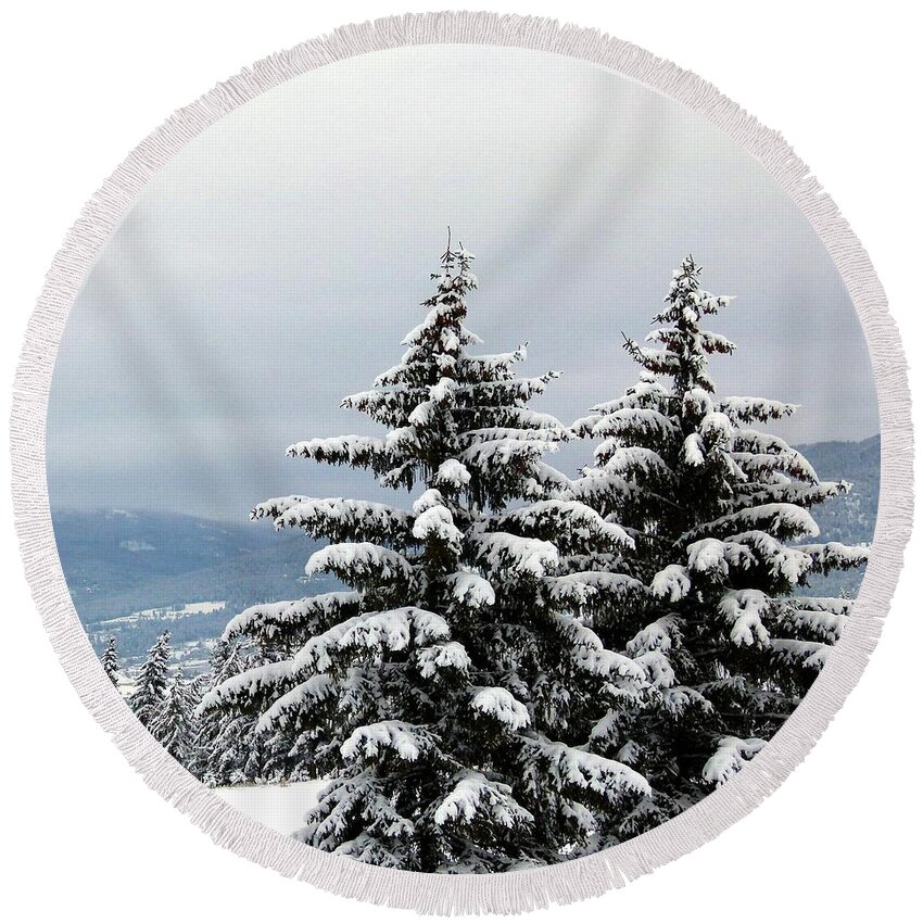 #winterbliss Round Beach Towel featuring the photograph Winter Bliss by Will Borden