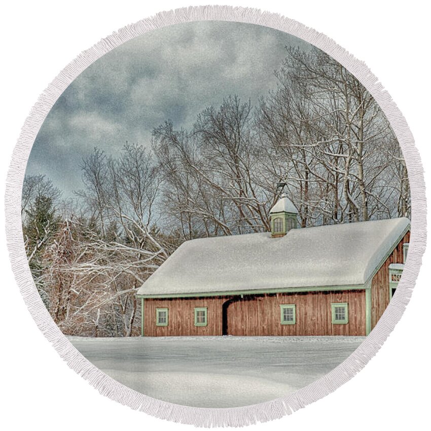Blue Round Beach Towel featuring the photograph Winters Coming by Tricia Marchlik