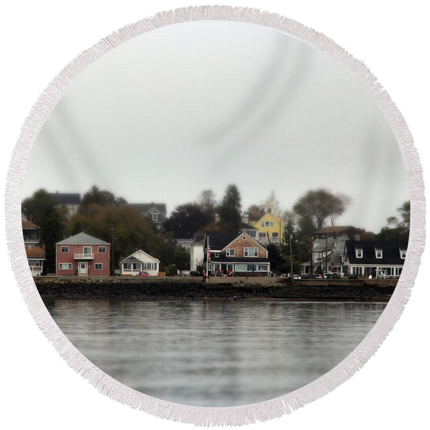 Nature Round Beach Towel featuring the photograph Winthrop Waterfront by Becca Wilcox
