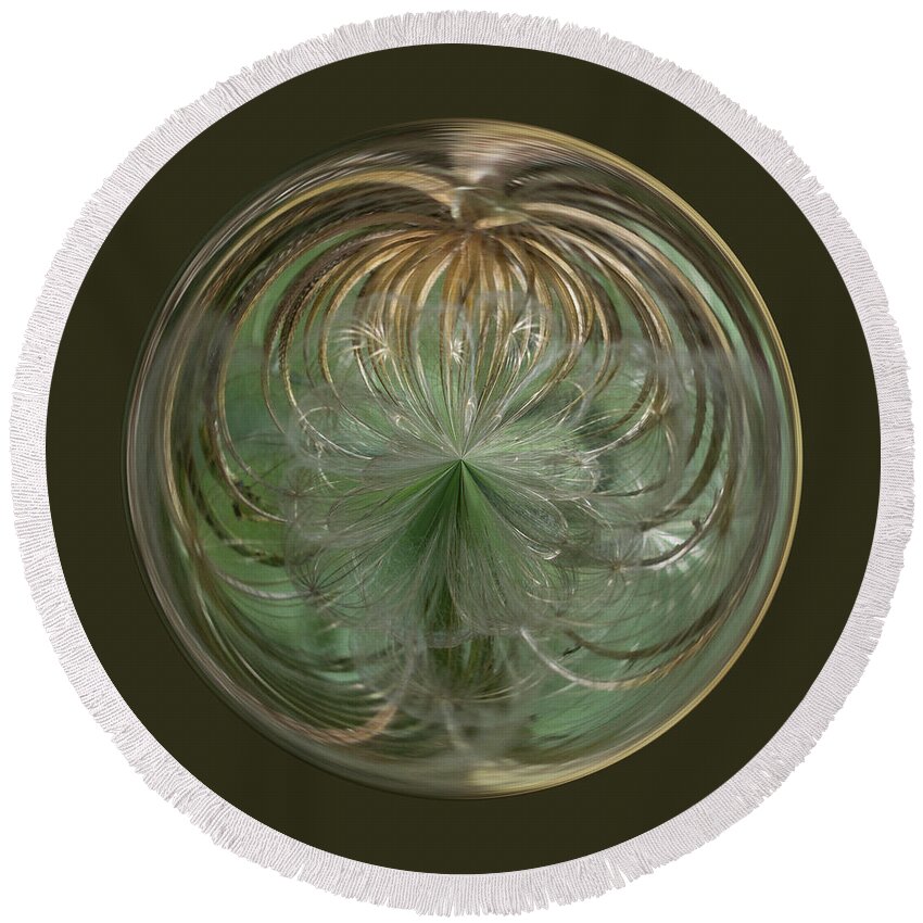 Dandelion Round Beach Towel featuring the photograph Wish Goddess in an Orb by Brent Dolliver