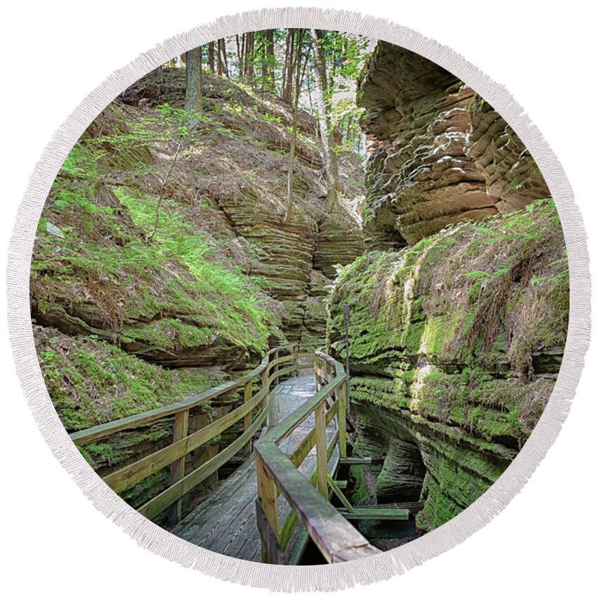 Witches Gulch Round Beach Towel featuring the photograph Witches Gulch 2 by Susan Rissi Tregoning