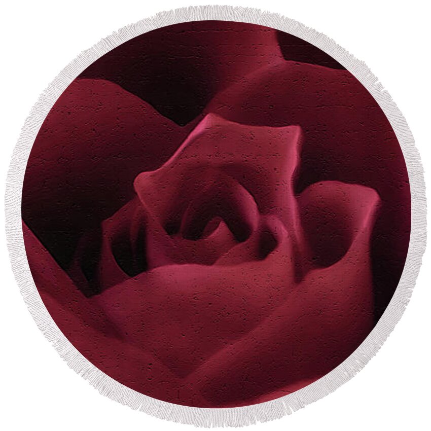 With This Rose Round Beach Towel featuring the photograph With This Rose by Charlie Cliques