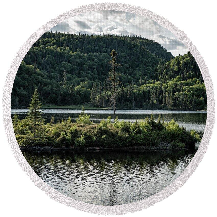  Landscape Round Beach Towel featuring the photograph Wolf Camp by Doug Gibbons