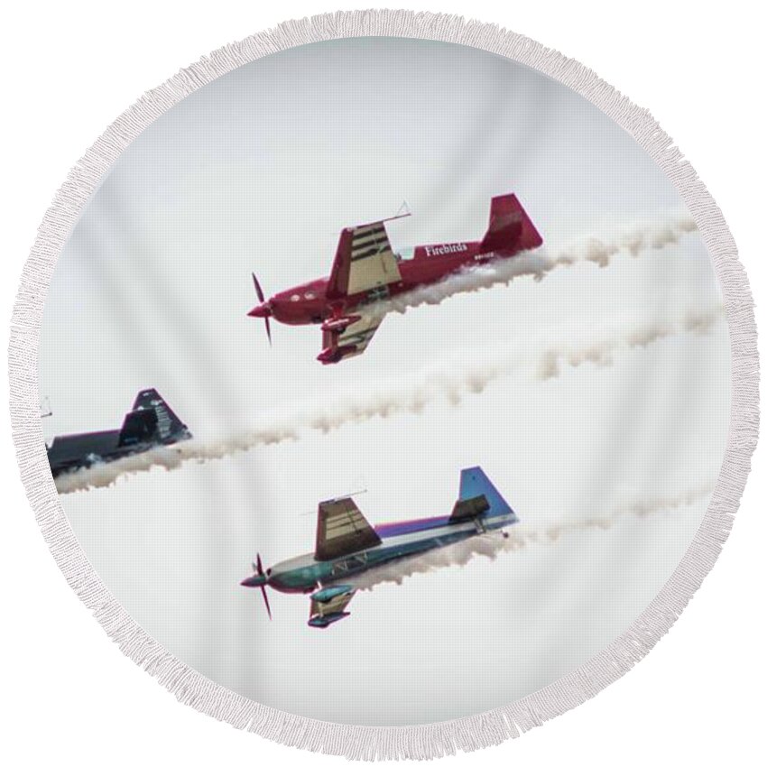  Round Beach Towel featuring the photograph WW2 Fighter Planes by Colin Collins