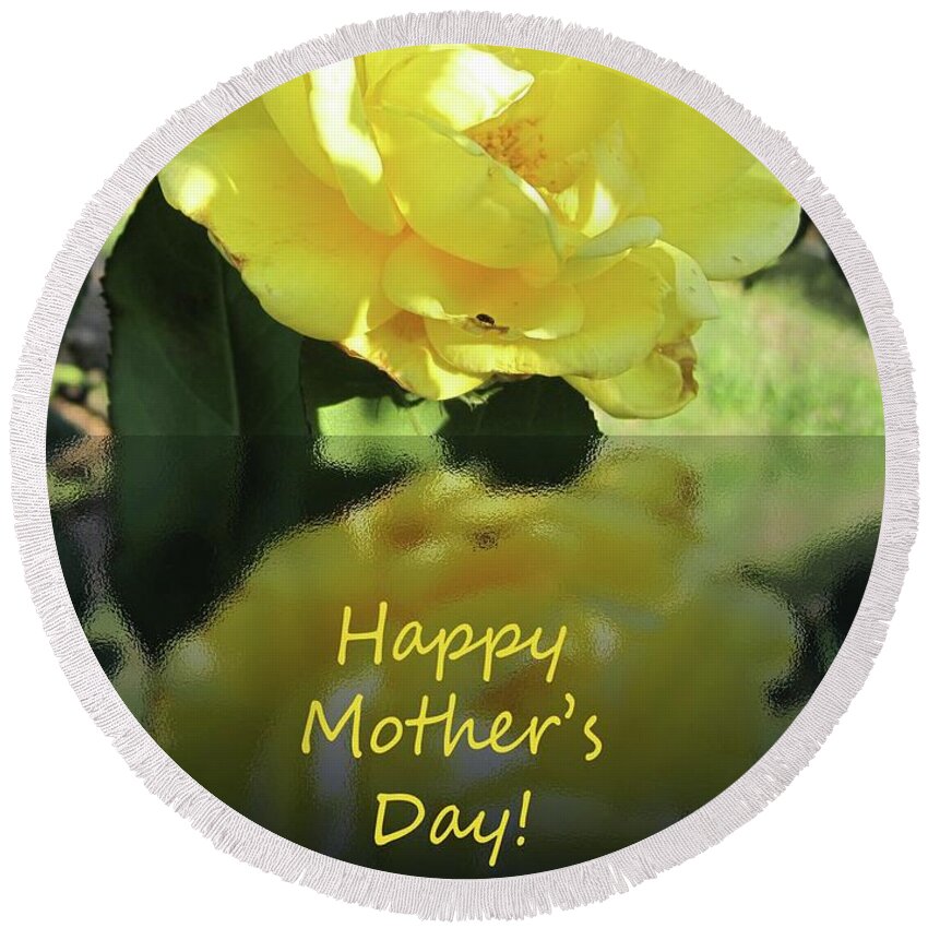 Photograph Round Beach Towel featuring the photograph Yellow Mother's Day by Cynthia Westbrook