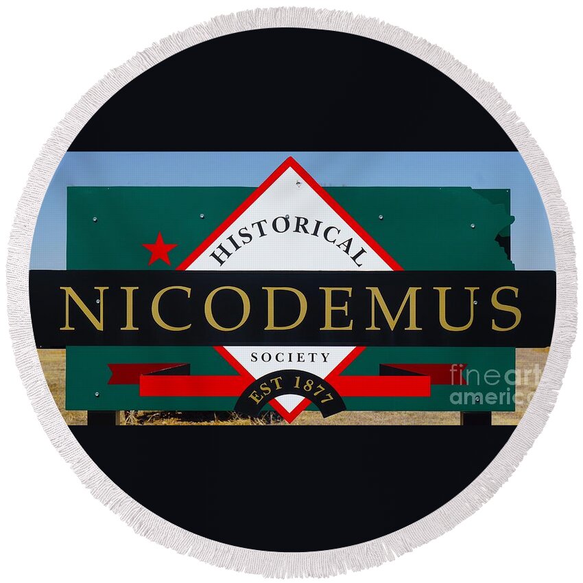 Nicodemus Round Beach Towel featuring the photograph Yes, Nicodemus by Merle Grenz
