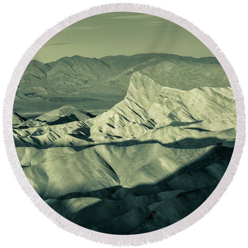 Death Valley National Park Round Beach Towel featuring the photograph Zabriskie Split Tone by Jonathan Nguyen