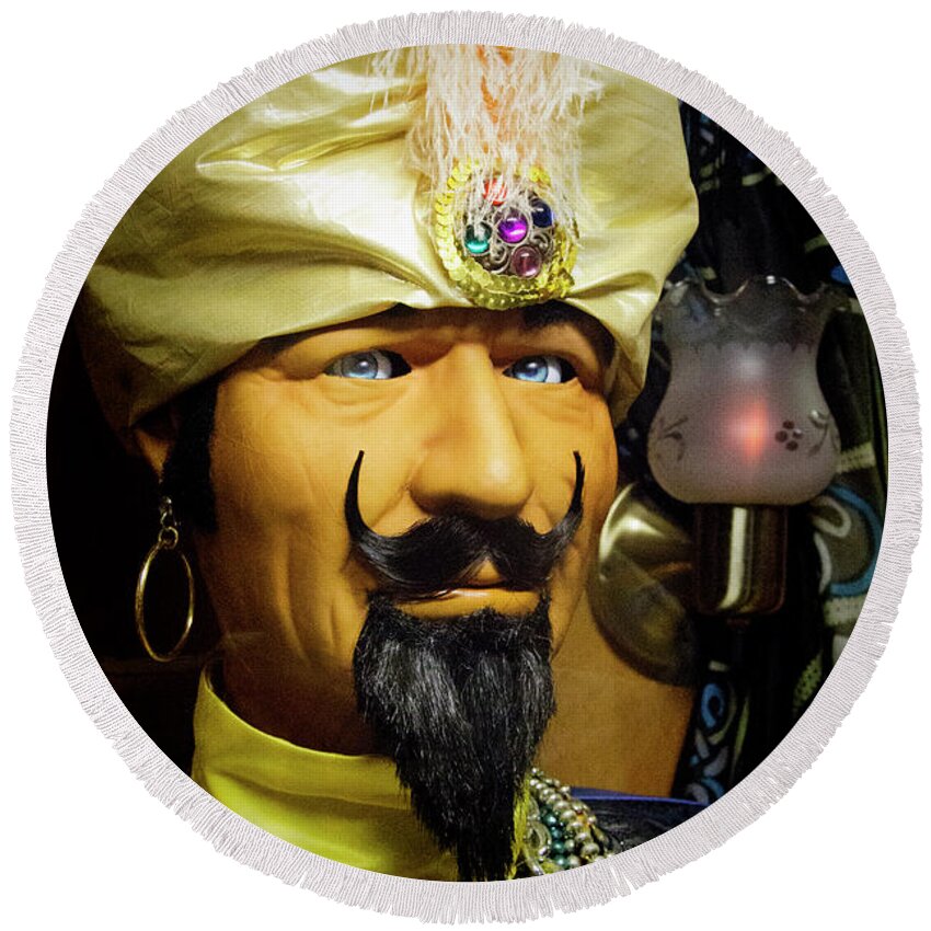 Zoltar Round Beach Towel featuring the photograph Zoltar by Chuck Staley