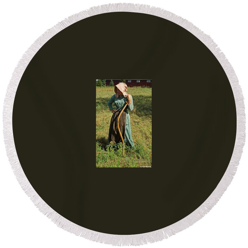  Round Beach Towel featuring the photograph A Woman's Work #1 by Rein Nomm