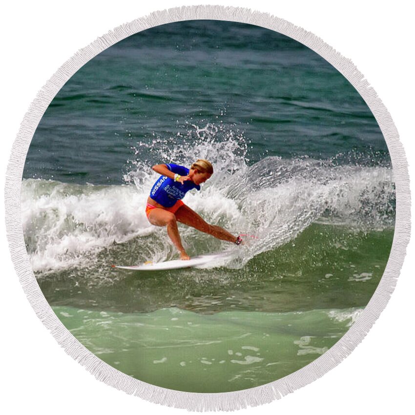 Supergirl Pro 2019 Round Beach Towel featuring the photograph Bethany Hamilton #1 by Waterdancer